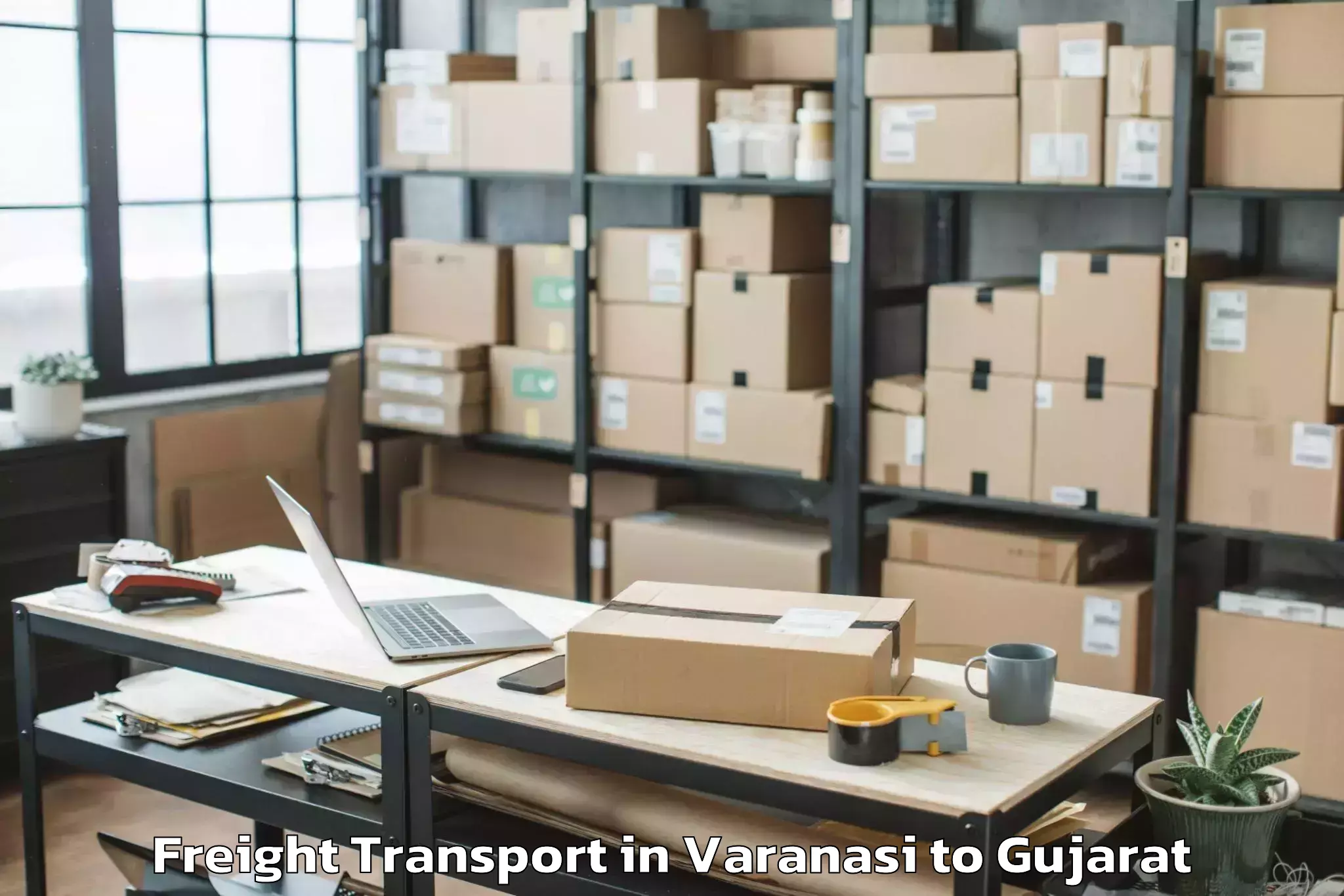 Top Varanasi to Dantiwada Freight Transport Available